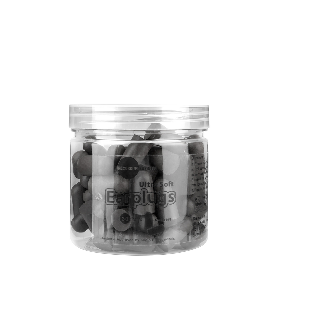 Ultra Soft Earplugs – 30 Pairs - 31 dB NRR (Black)