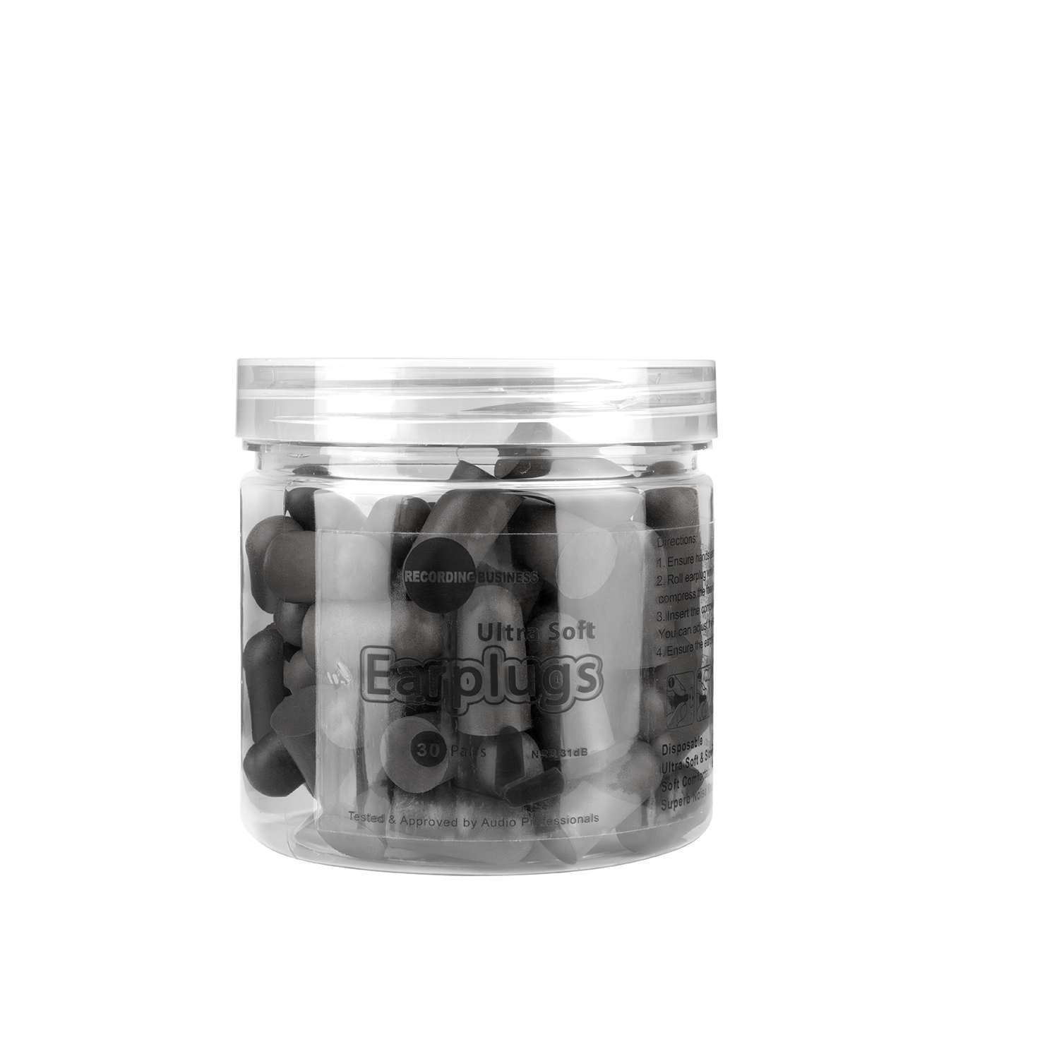 Ultra Soft Earplugs – 30 Pairs - 31 dB NRR (Black)