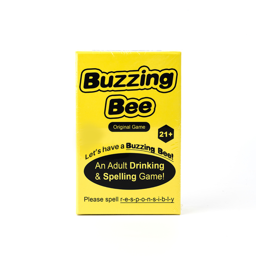 Yellow game box with 'Buzzing Bee' branding on a white background