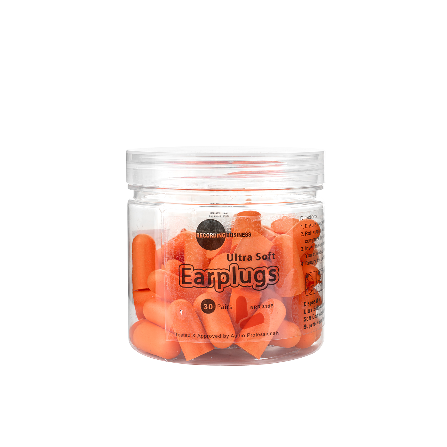 Ultra Soft Earplugs – 30 Pairs - 31 dB NRR (Orange)