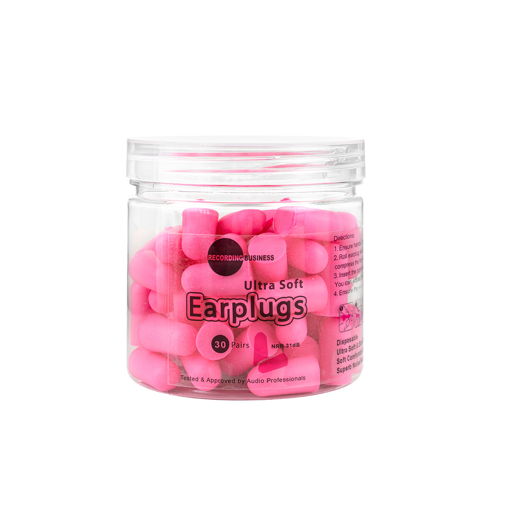 Ultra Soft Earplugs – 30 Pairs - 31 dB NRR (Pink)