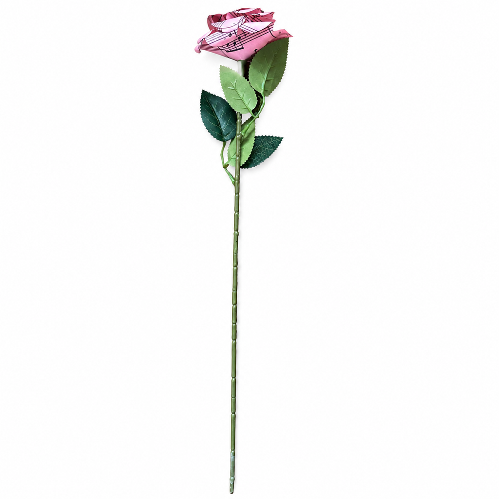 Handmade Sheet Music Rose Paper Flowers (Pink)