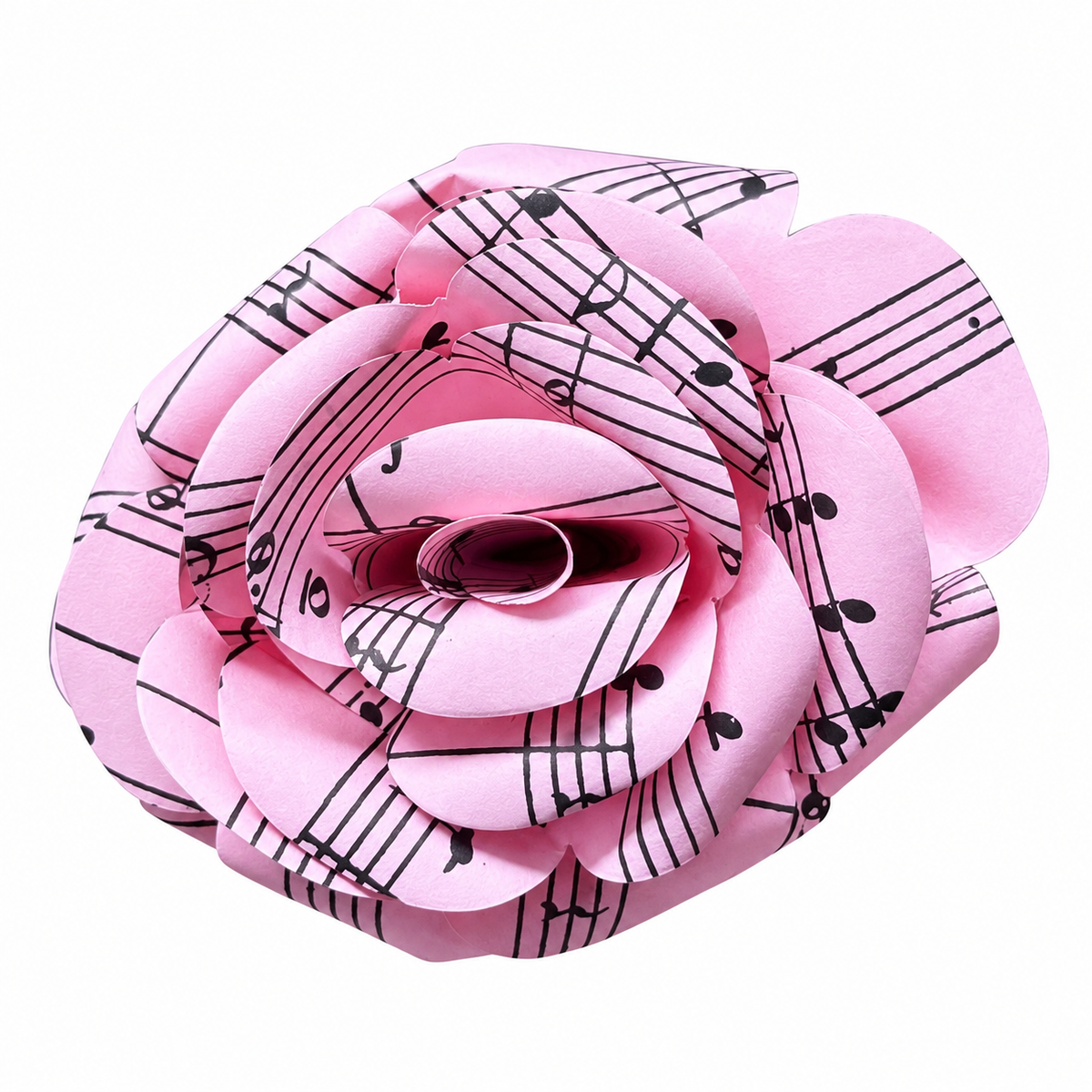 Handmade Sheet Music Rose Paper Flowers (Pink)