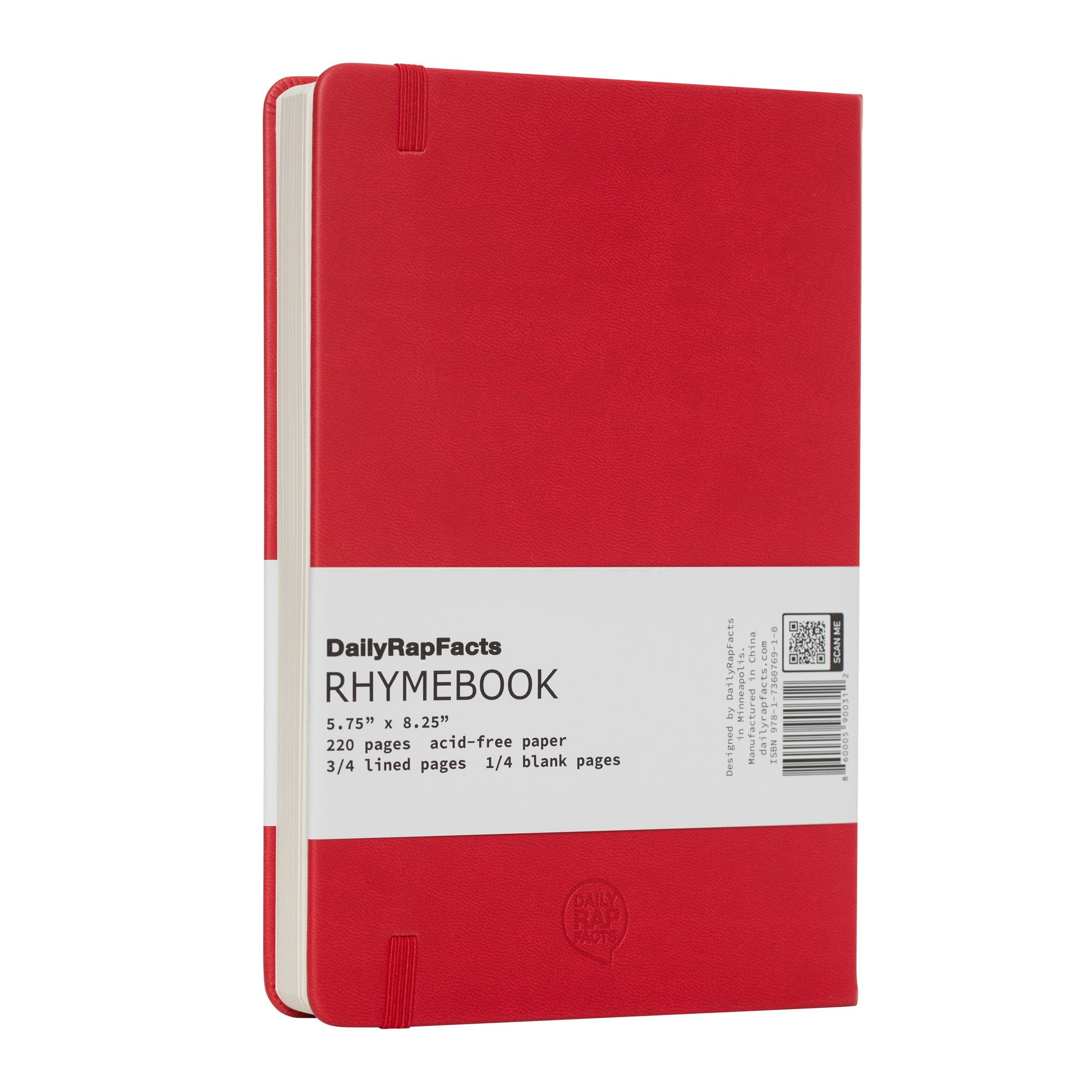 RHYMEBOOK: Songwriting Notebook Journal (Red)