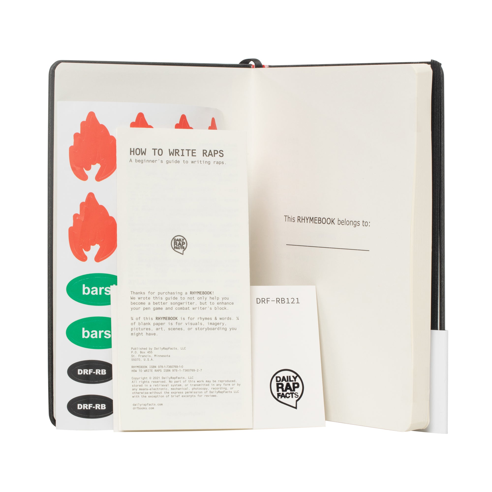 RHYMEBOOK: Songwriting Notebook Journal (Red)