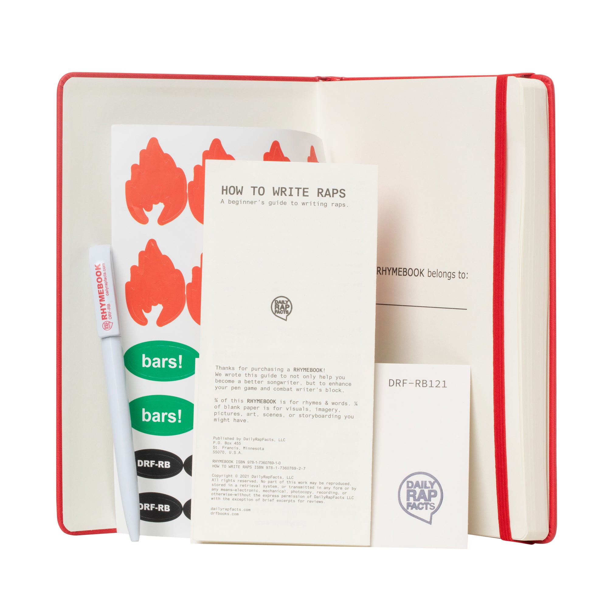 RHYMEBOOK: Songwriting Notebook Journal (Red)