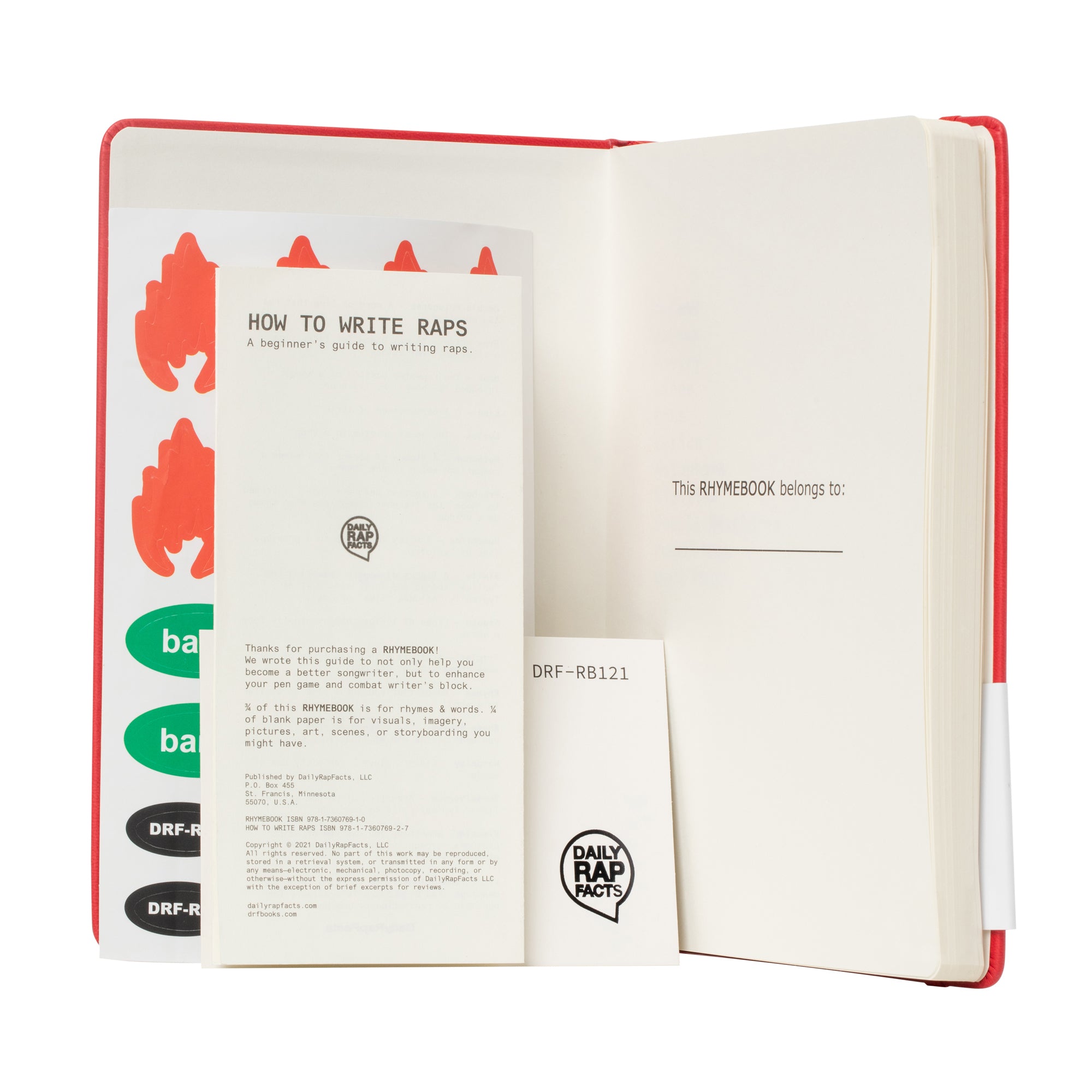RHYMEBOOK: Songwriting Notebook Journal (Red)