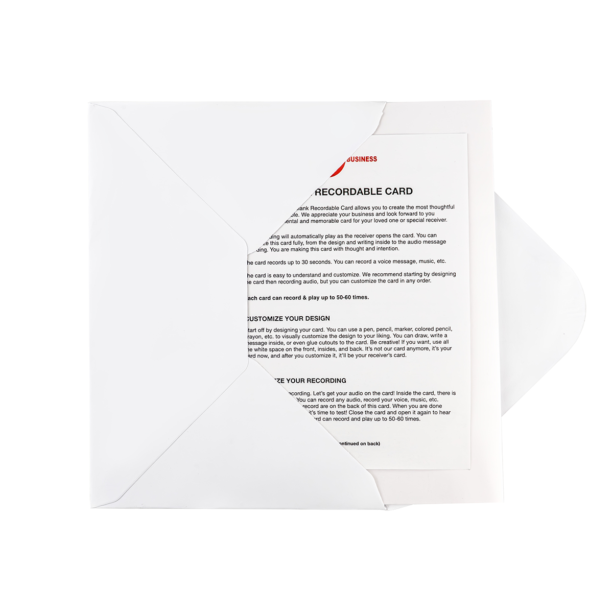 Blank Recordable Greeting Card