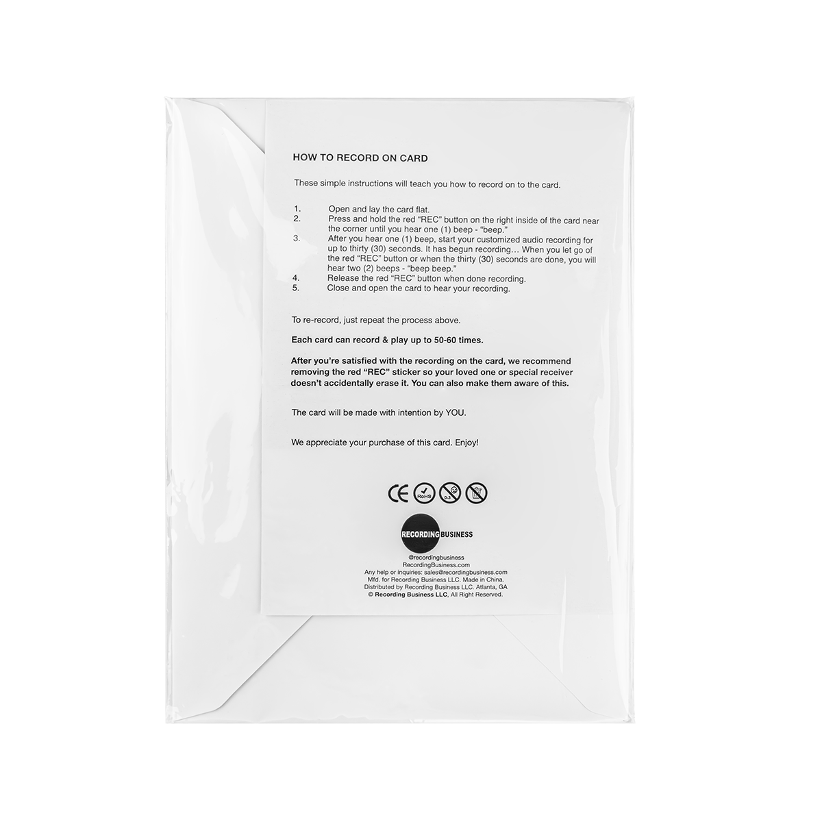 Blank Recordable Greeting Card