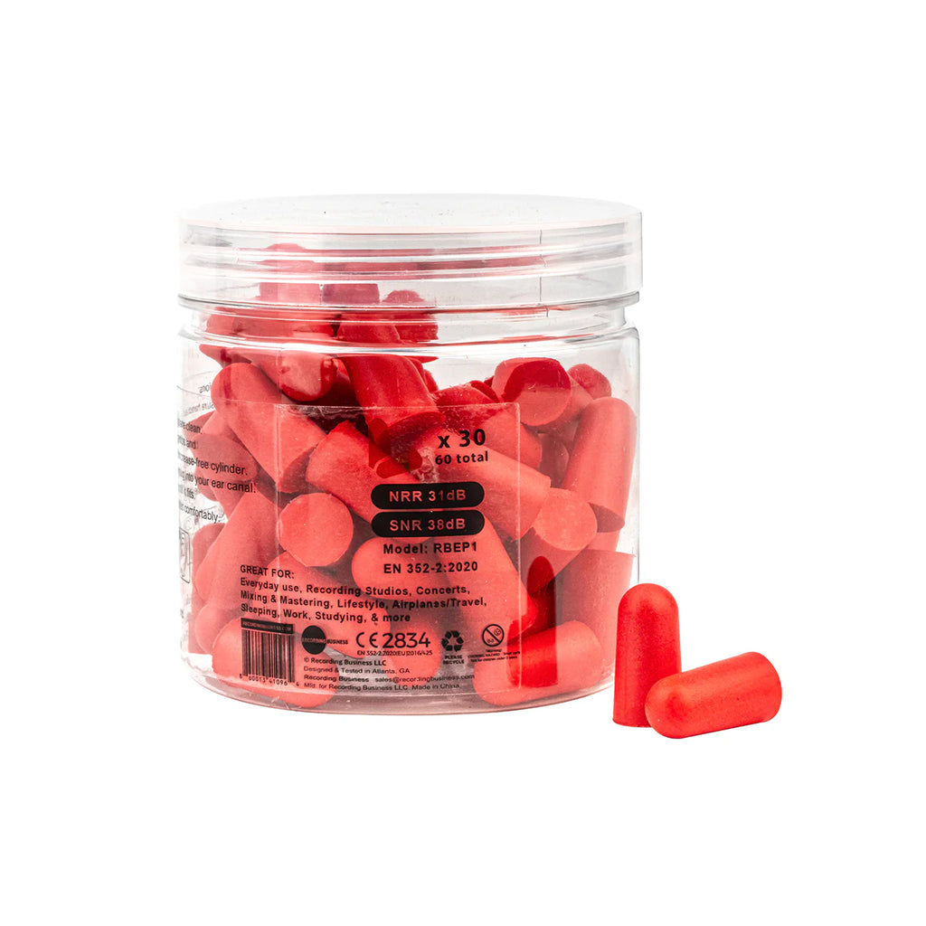 Ultra Soft Earplugs – 30 Pairs - 31 dB NRR (Red)