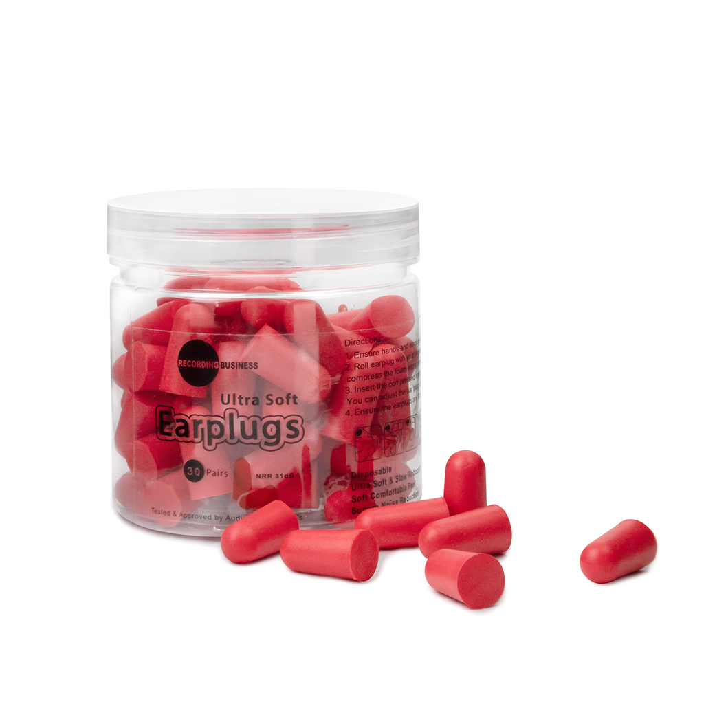 Ultra Soft Earplugs – 30 Pairs - 31 dB NRR (Red)