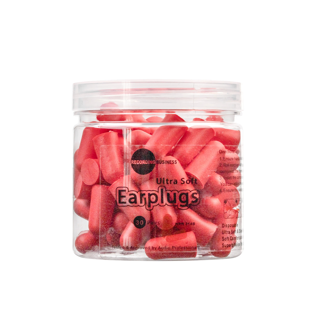 Ultra Soft Earplugs – 30 Pairs - 31 dB NRR (Red)