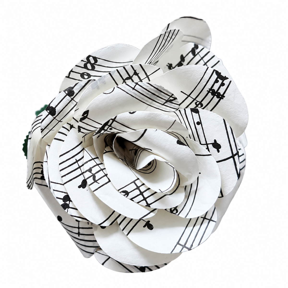 Handmade Sheet Music Rose Paper Flowers (White)