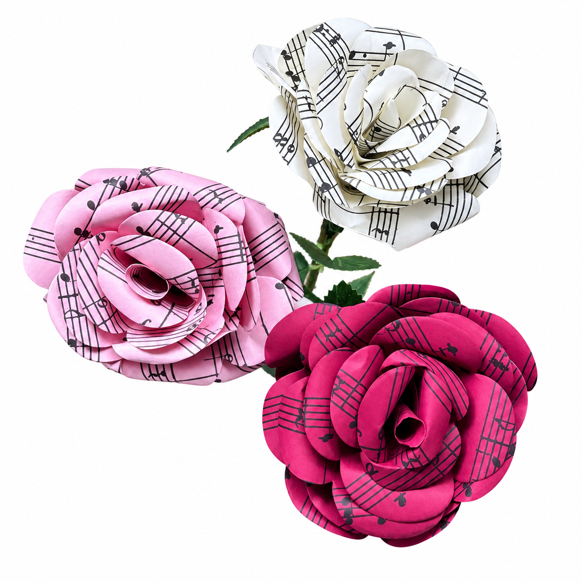Handmade Sheet Music Rose Paper Flowers