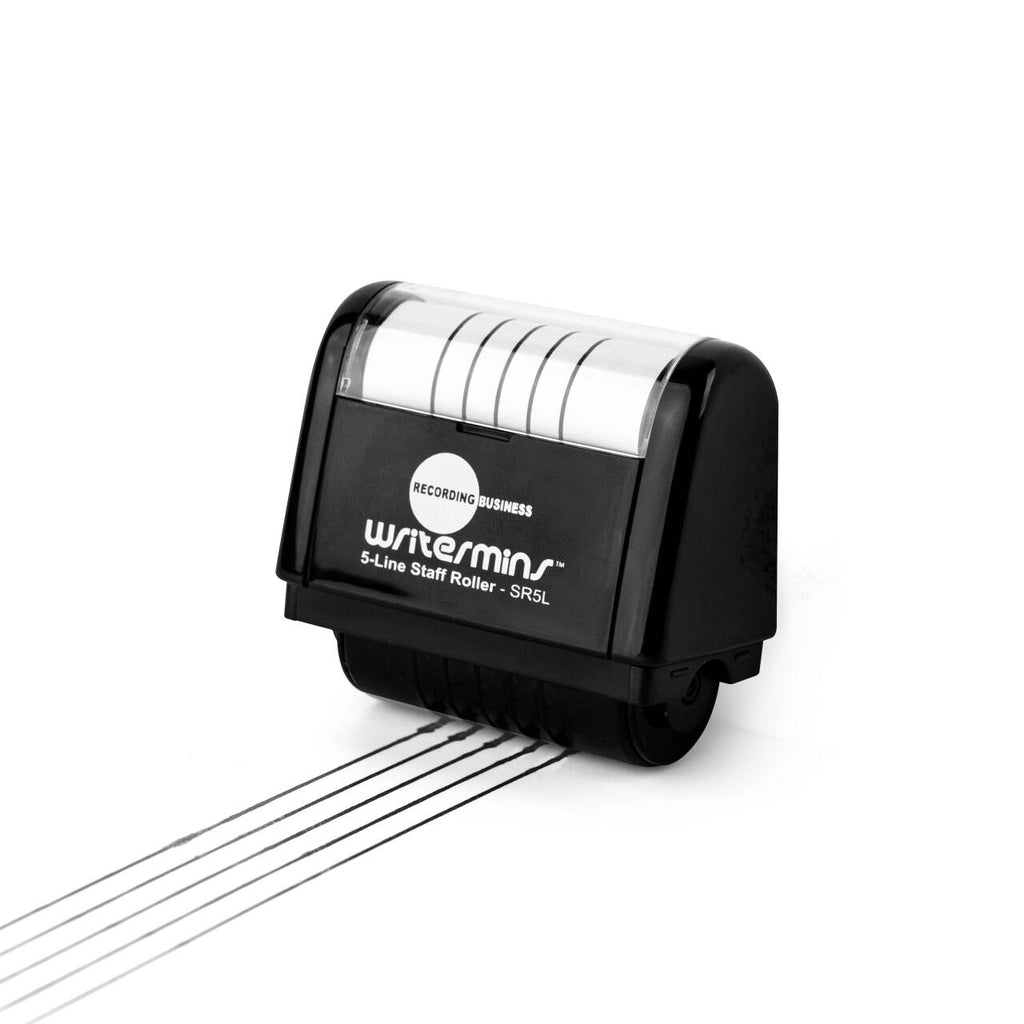 Writermins Self-Inking 5-Line Music Staff Roller (Black)